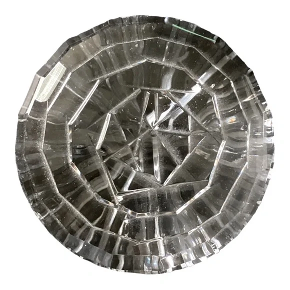 Domed Sculptured And Faceted Clear Lead Crystal Paperweight EUC - Picture 6 of 14